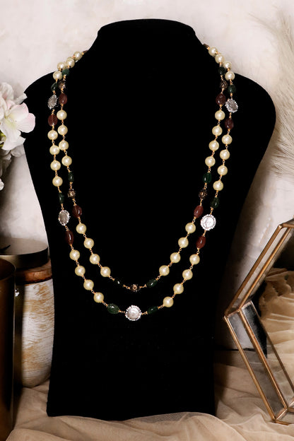 Multi Color Double Layered Necklace 