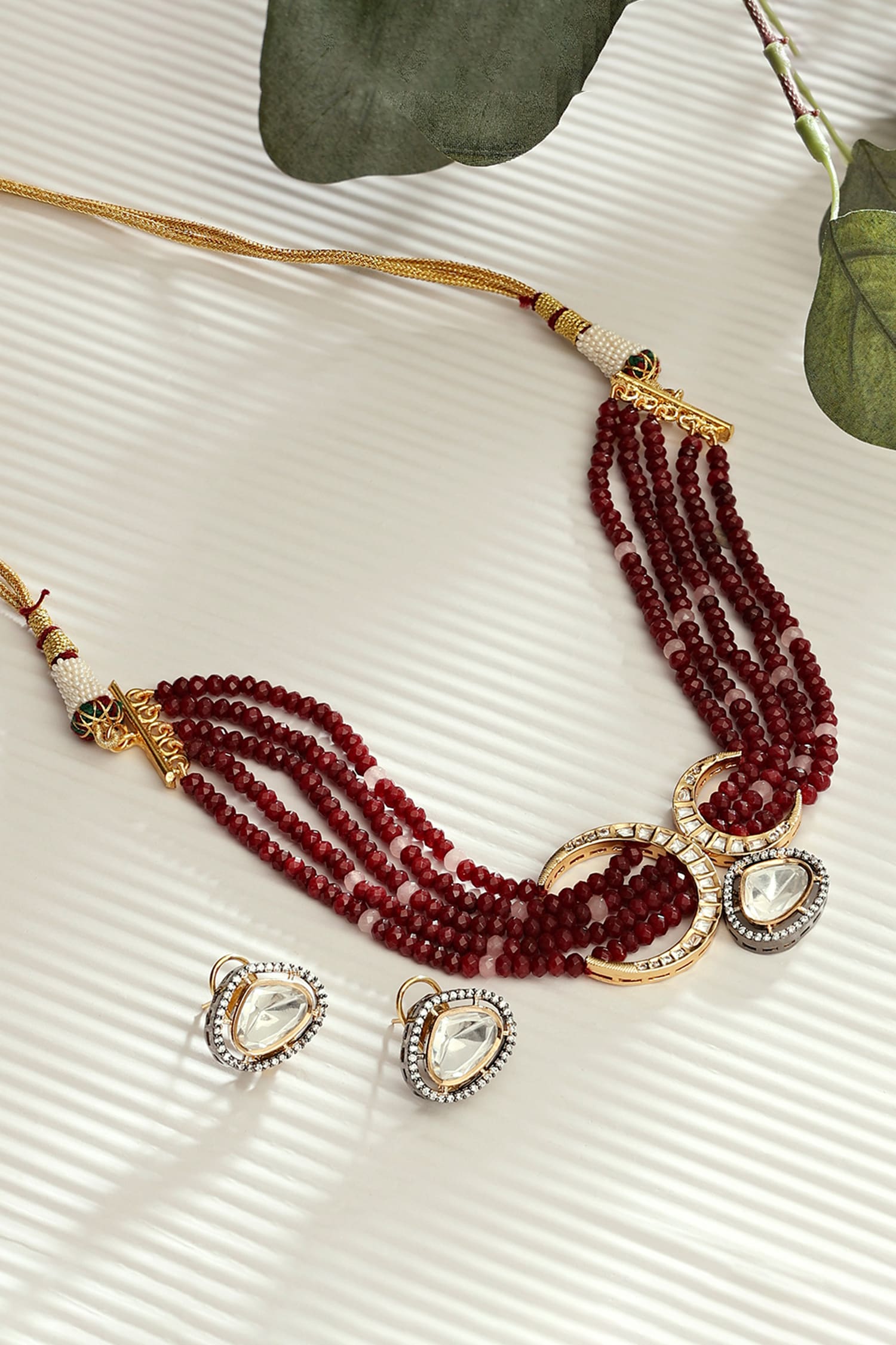 Crescent Pendant Choker Set 