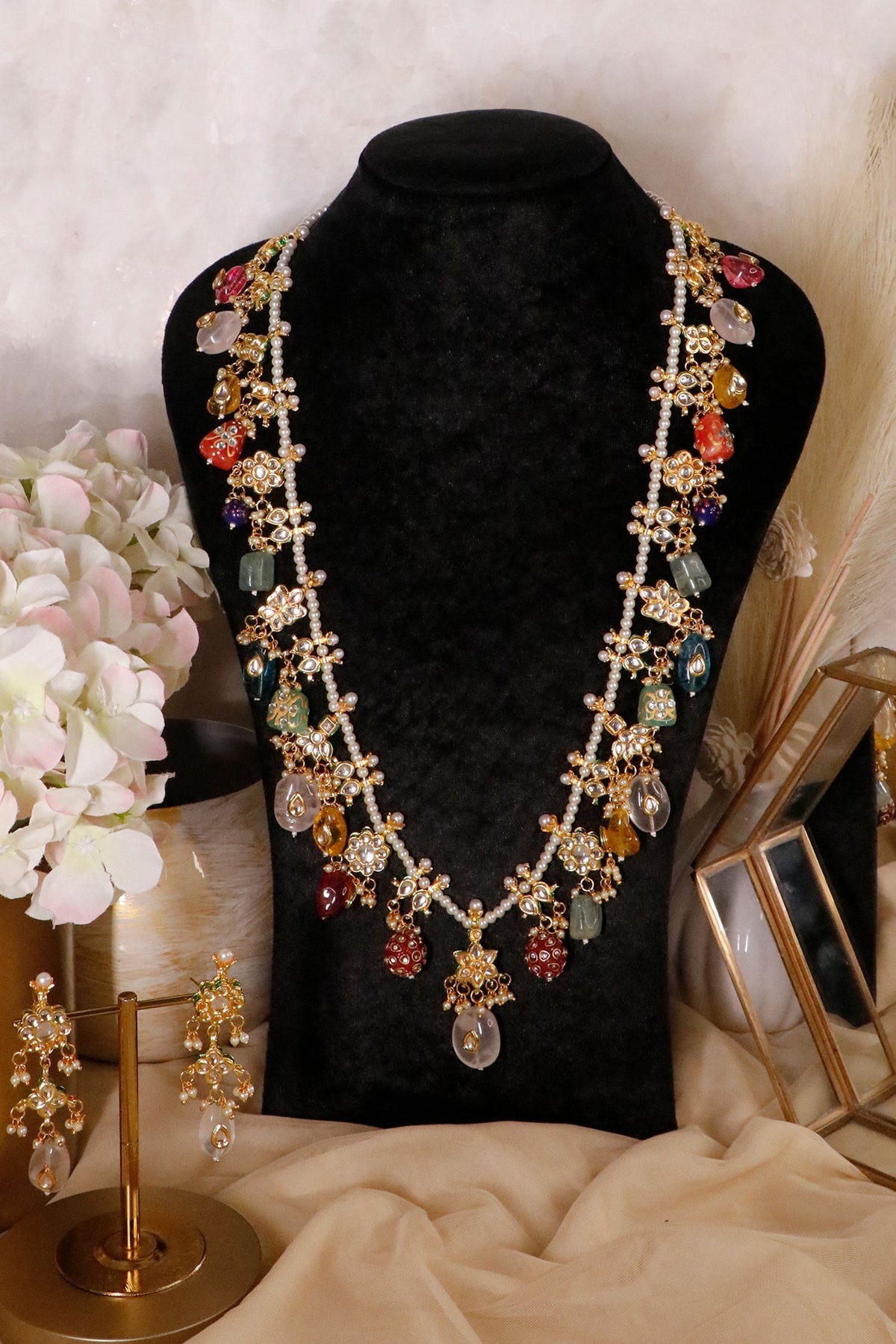 Multi Beaded Long Necklace 