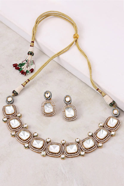 Polki Embellished Necklace Set 