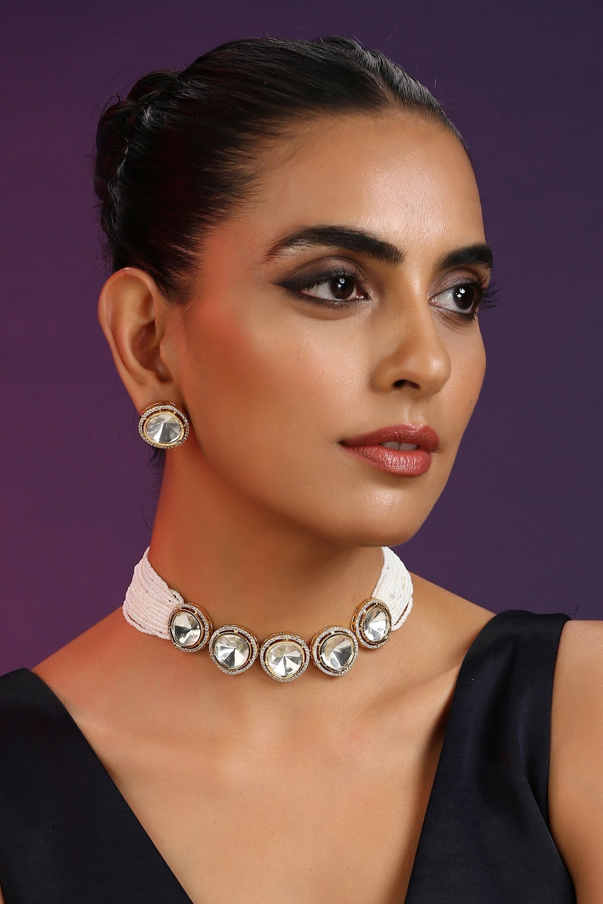 Polki & Pearl Embellished Choker Set 