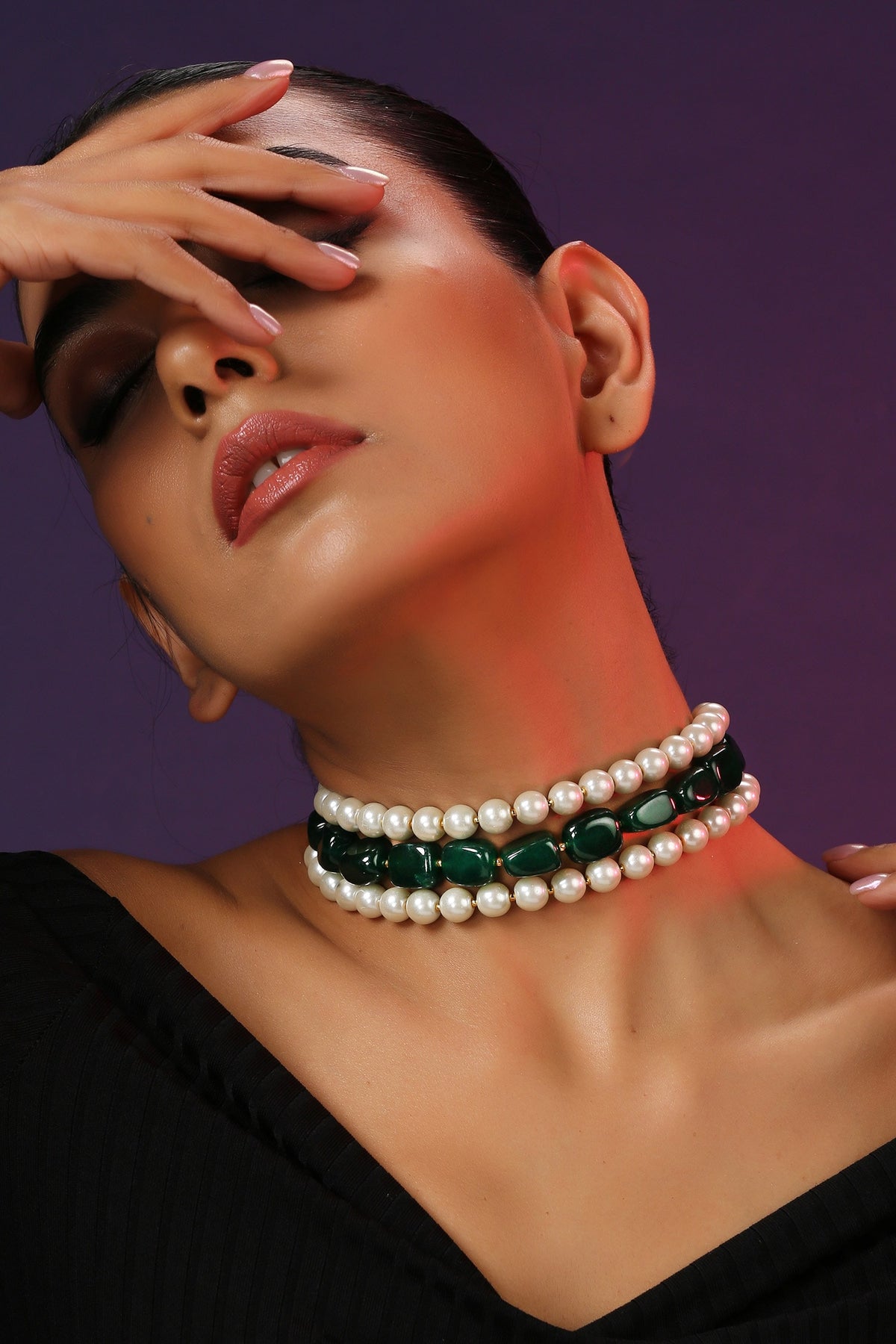 Pearl Embellished Choker 