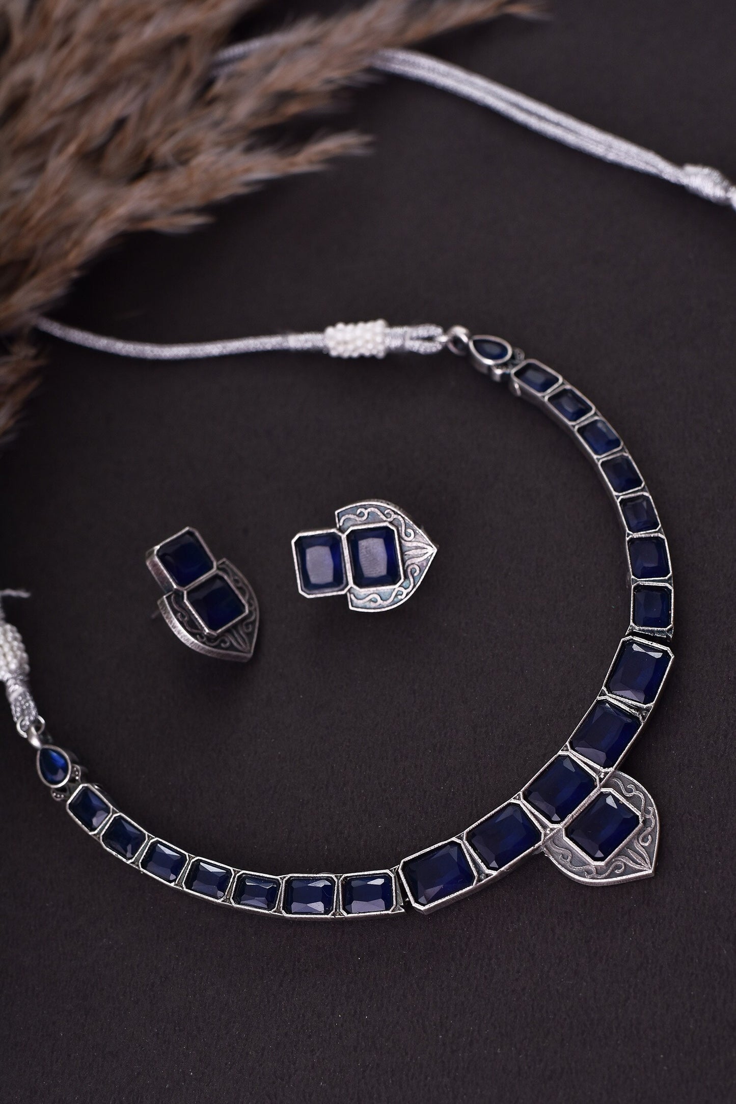 Sapphire Embellished Choker Set 