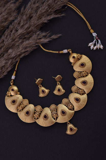 Textured Bell Necklace Set 