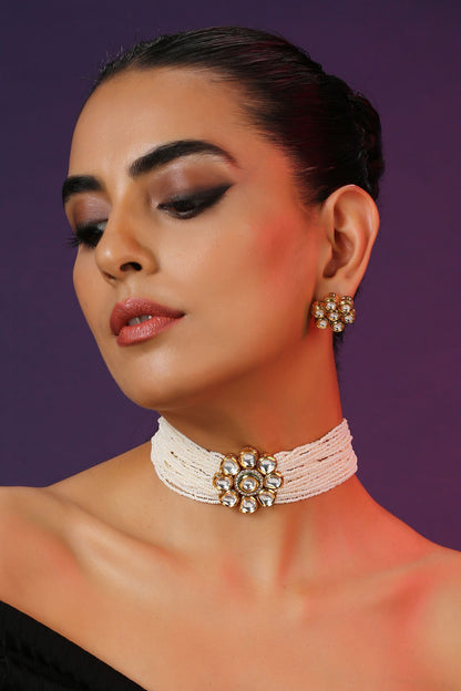 Floral Embellished Choker Set 