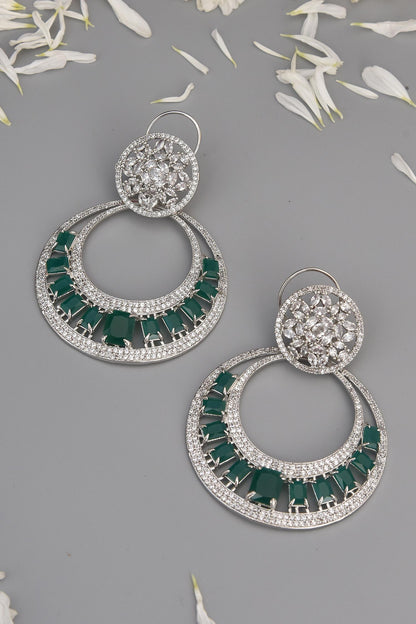Emerald Embellished Earrings 