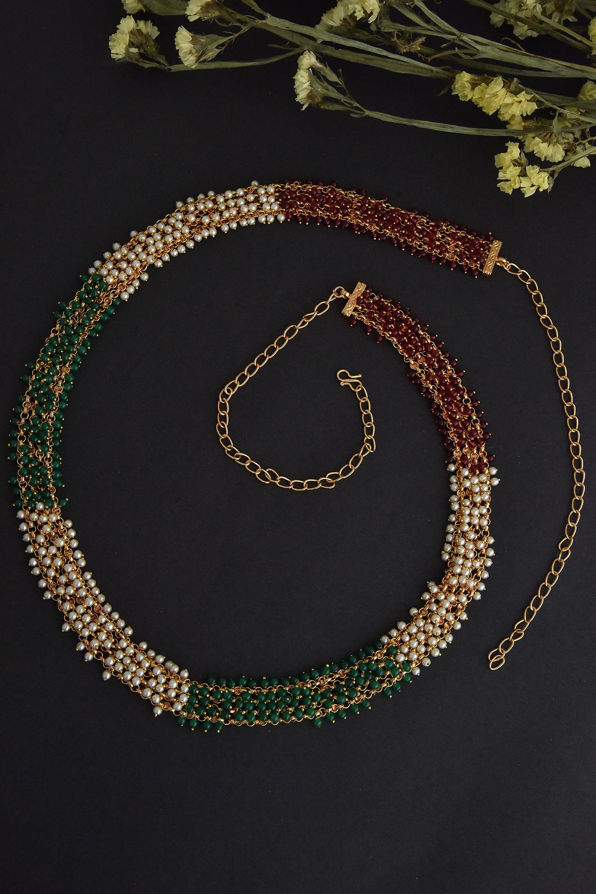 Pearl Embellished Beaded Kamarbandh 
