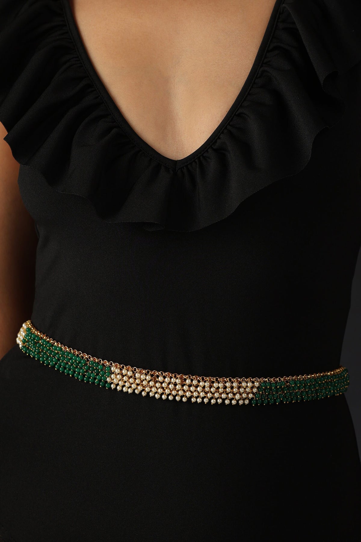 Pearl Embellished Beaded Kamarbandh 