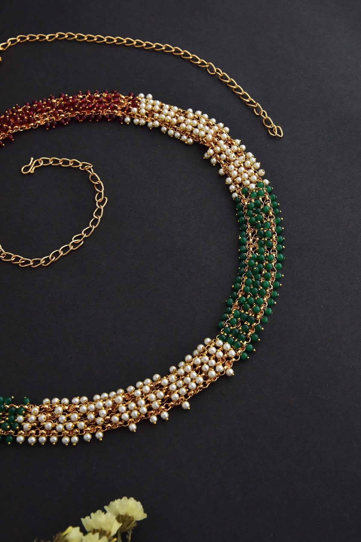 Pearl Embellished Beaded Kamarbandh 