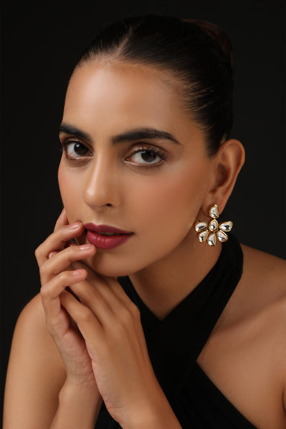 Floral Kundan Embellished Earrings 