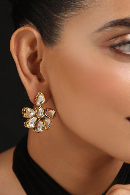 Floral Kundan Embellished Earrings 