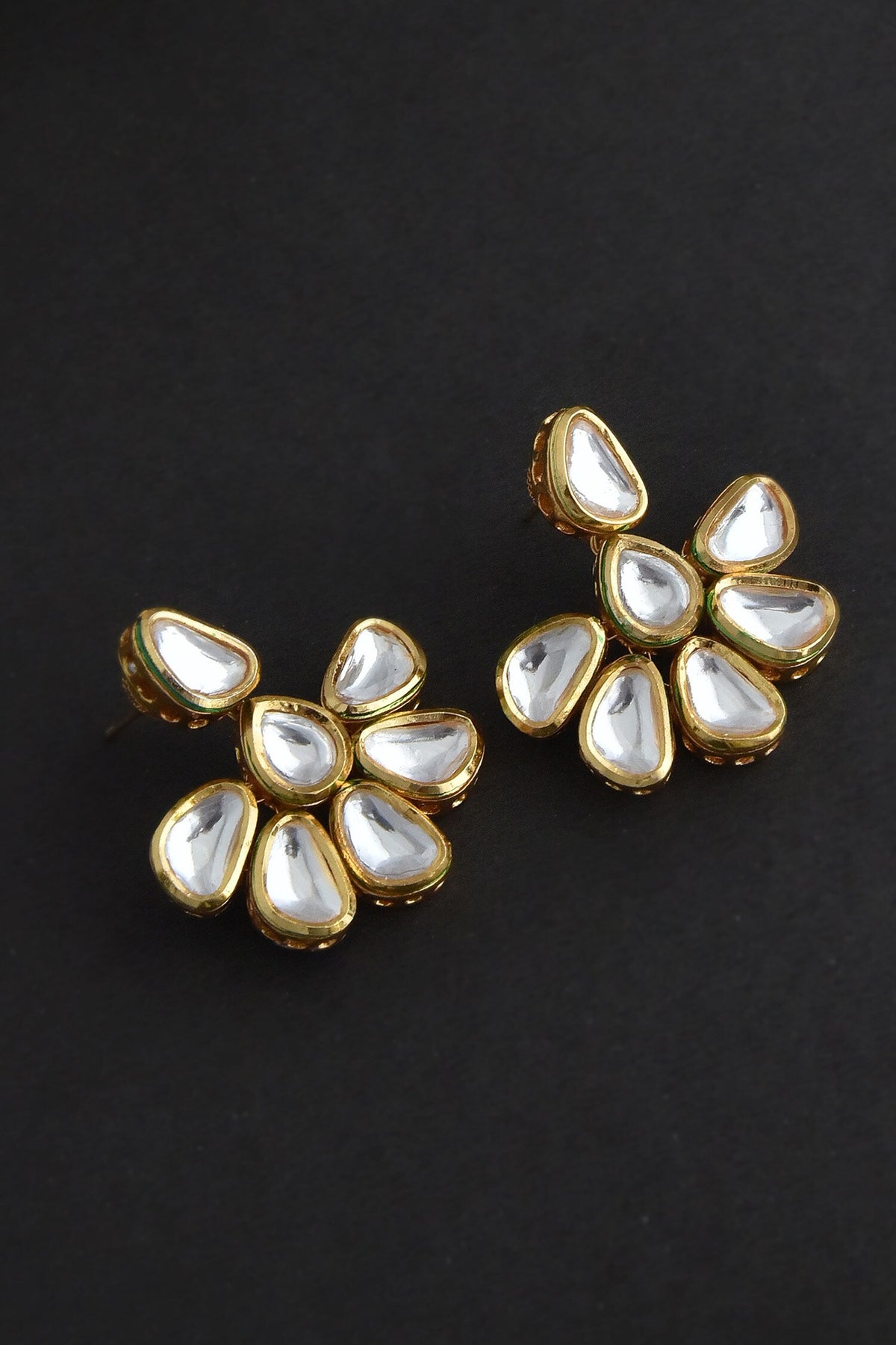 Floral Kundan Embellished Earrings 