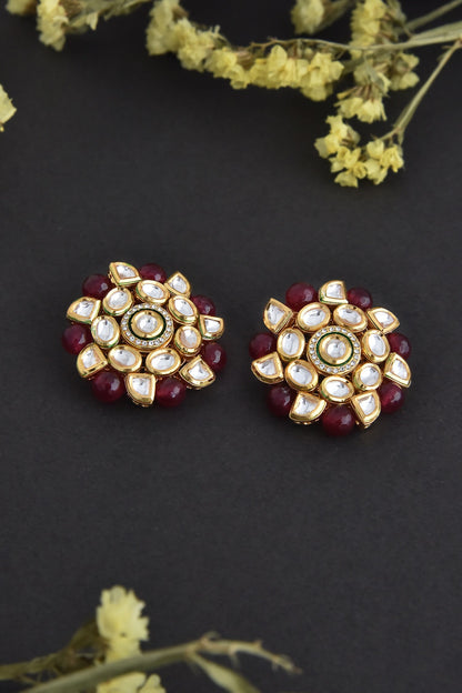 Kundan Embellished Round Stud Earrings 