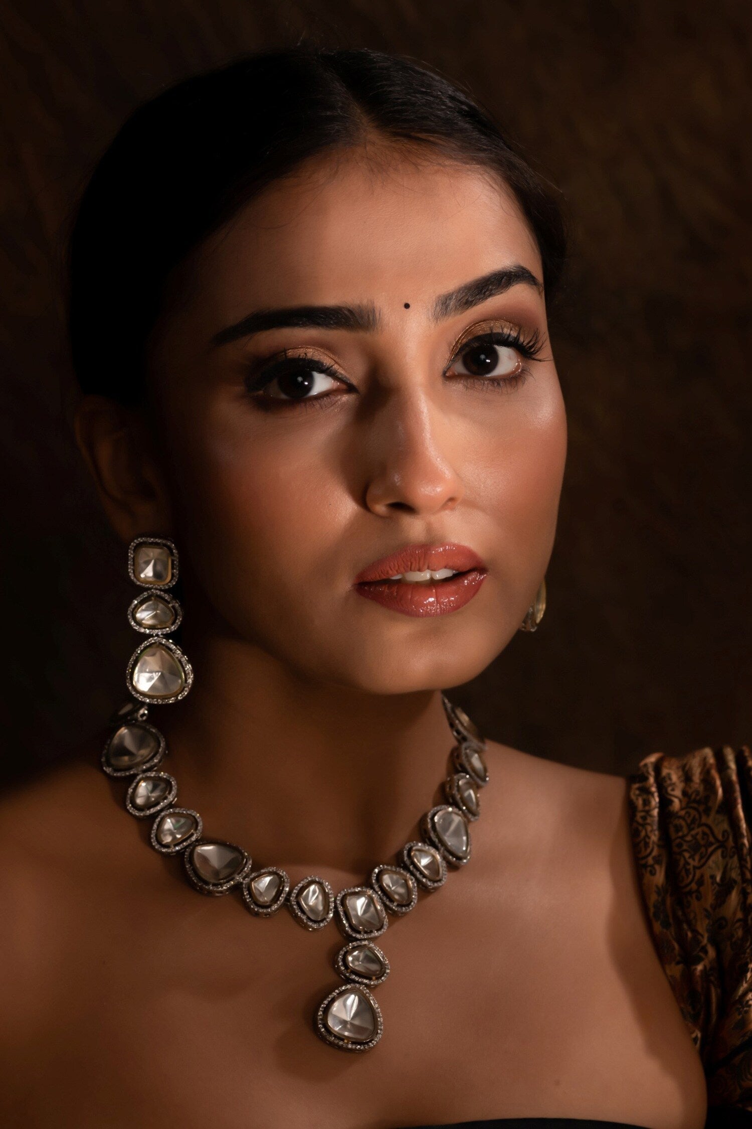 Polki Studded Necklace Set 