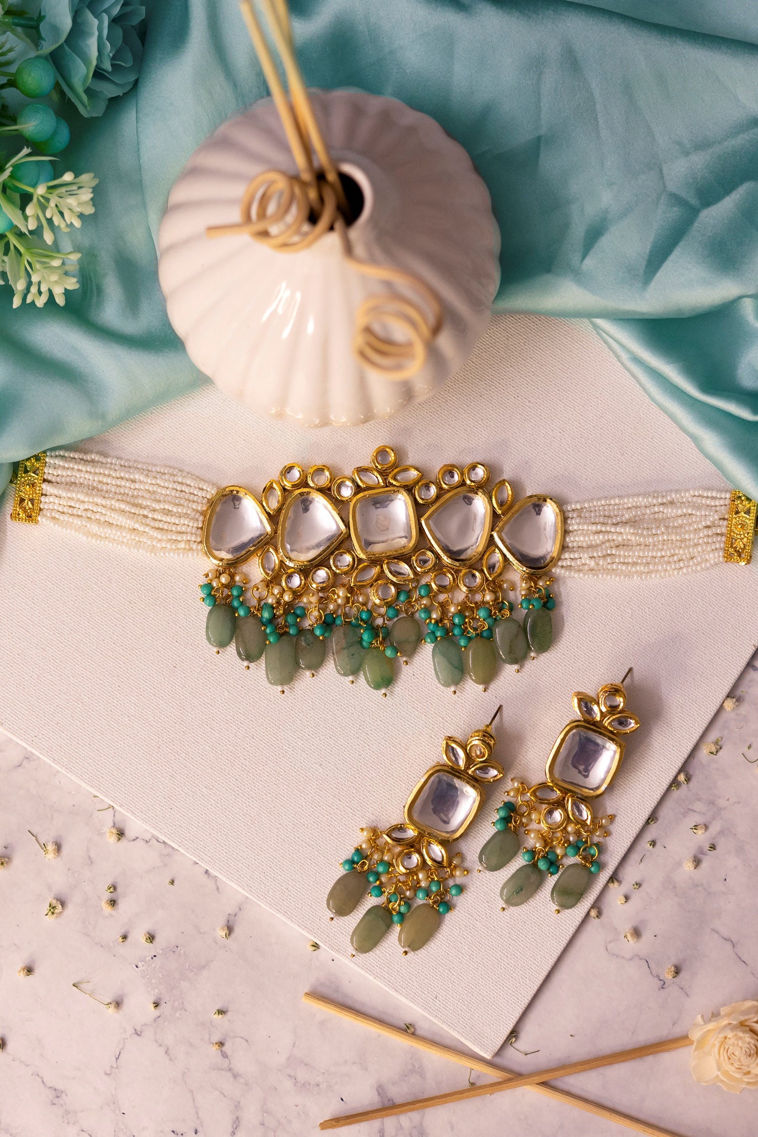 Bead Drop Choker Set 