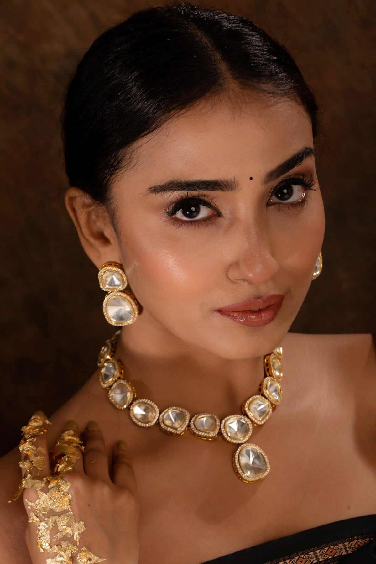 Polki Embellished Necklace Set 