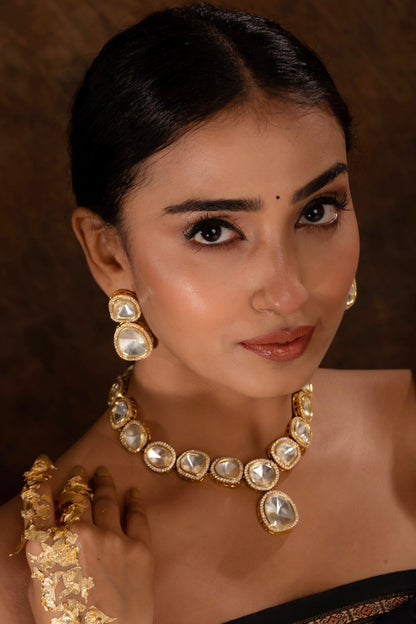 Polki Embellished Necklace Set 