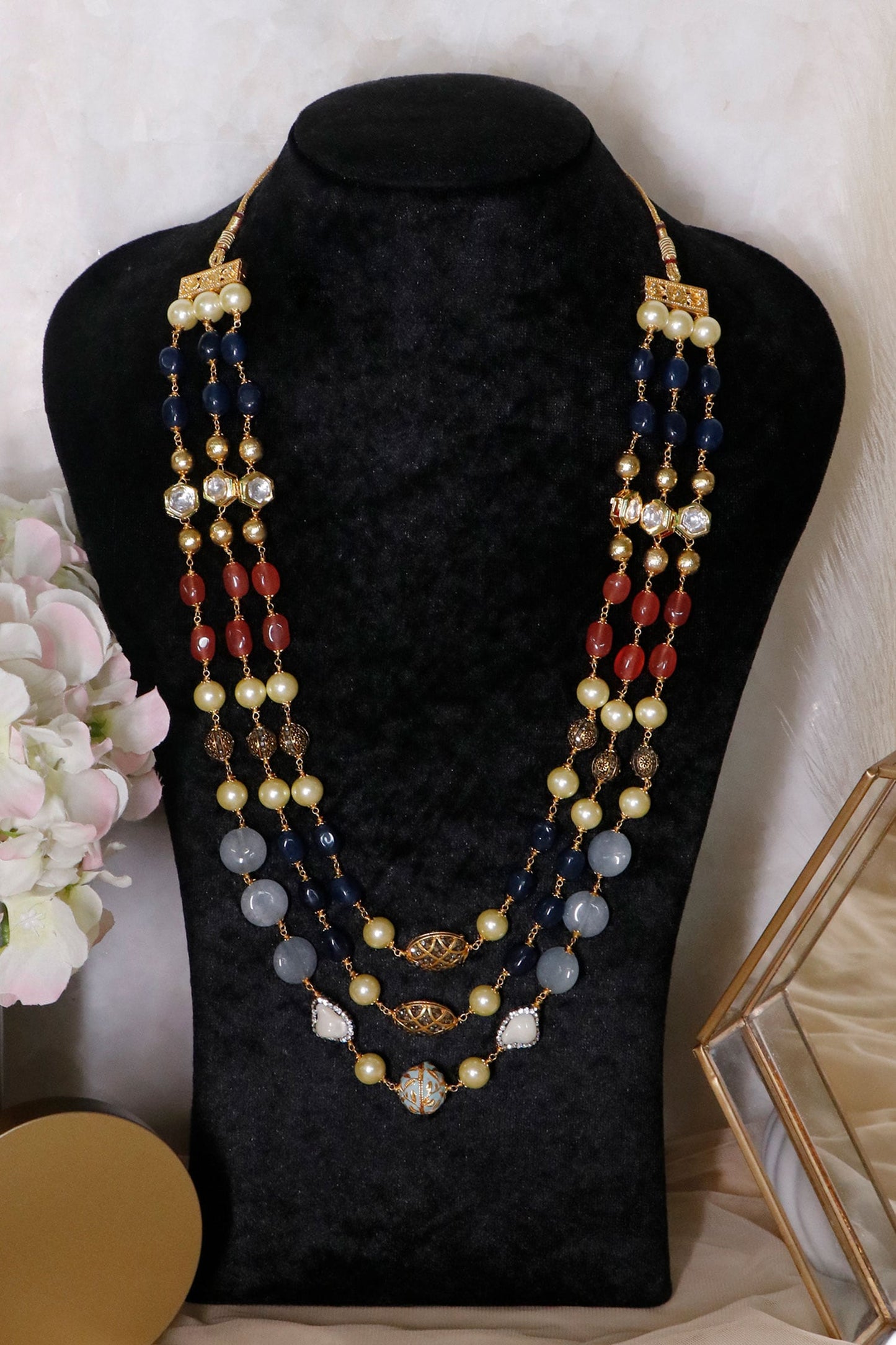 Gold Multi Color Layered Mala 