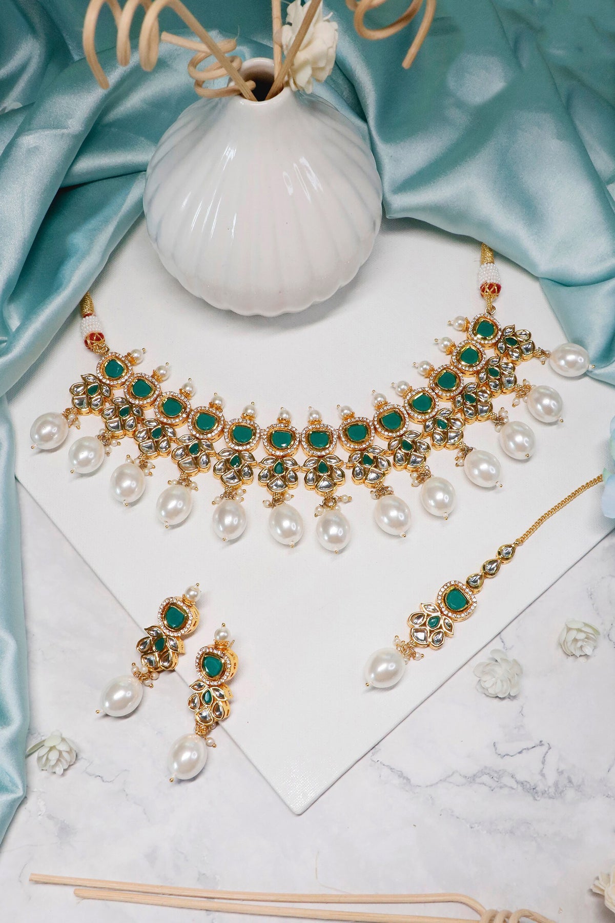 Pearl Drop Choker Set 