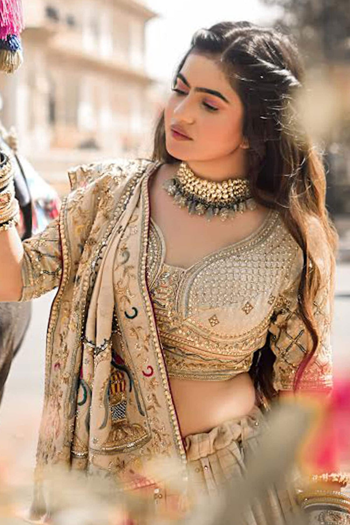 Kundan Stone Drop Choker Set 