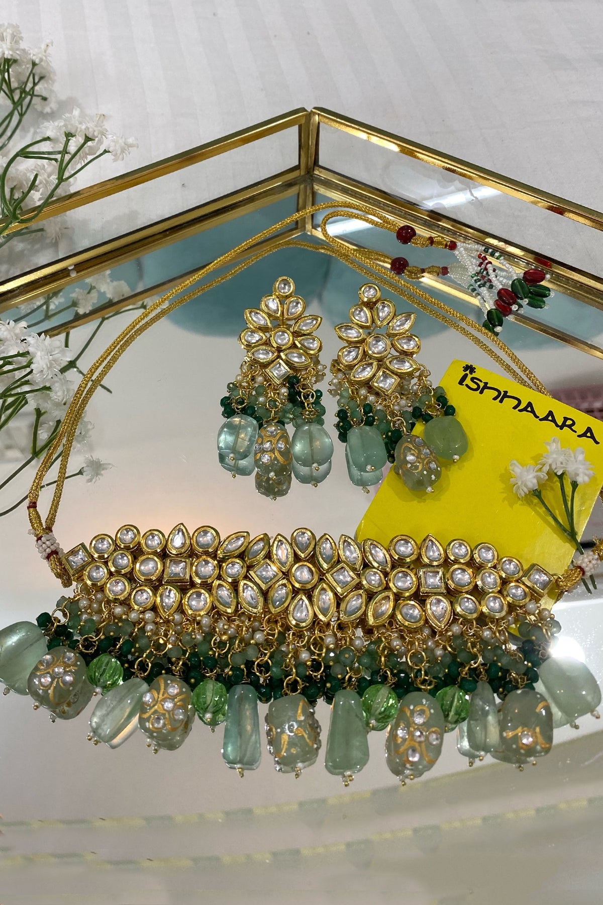 Kundan Stone Drop Choker Set 