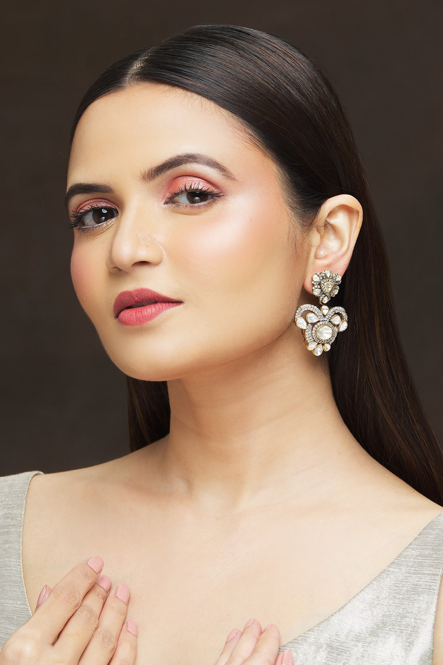 Tulip Cutwork Embellished Earrings 