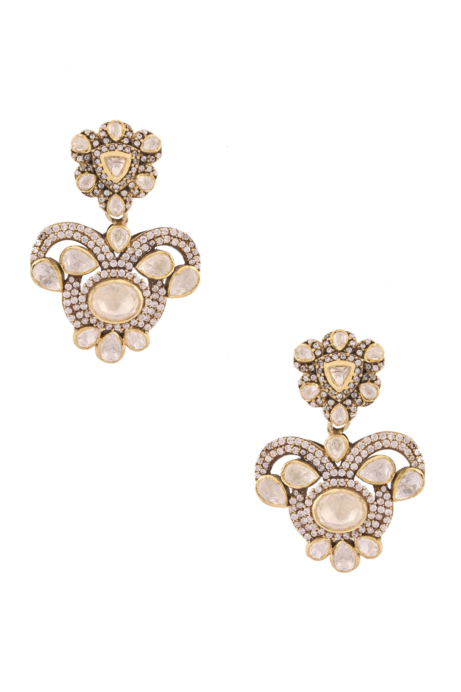 Tulip Cutwork Embellished Earrings 