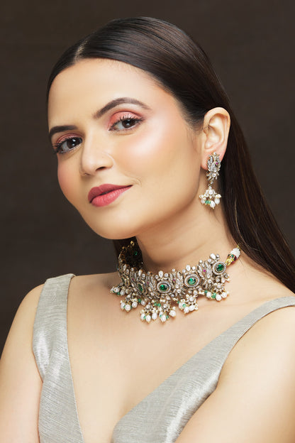 Stone Embellished Choker Set 