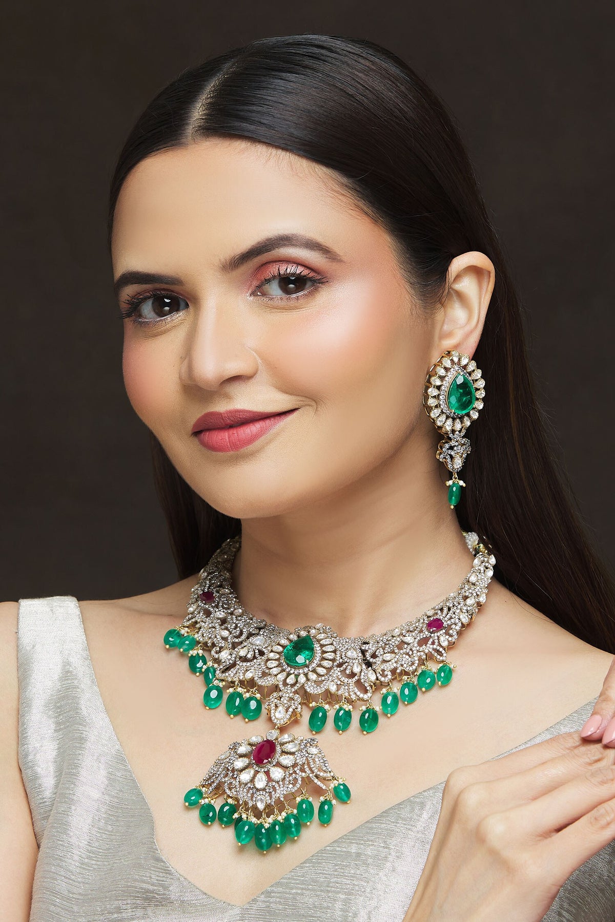 Polki Embellished Necklace Set 