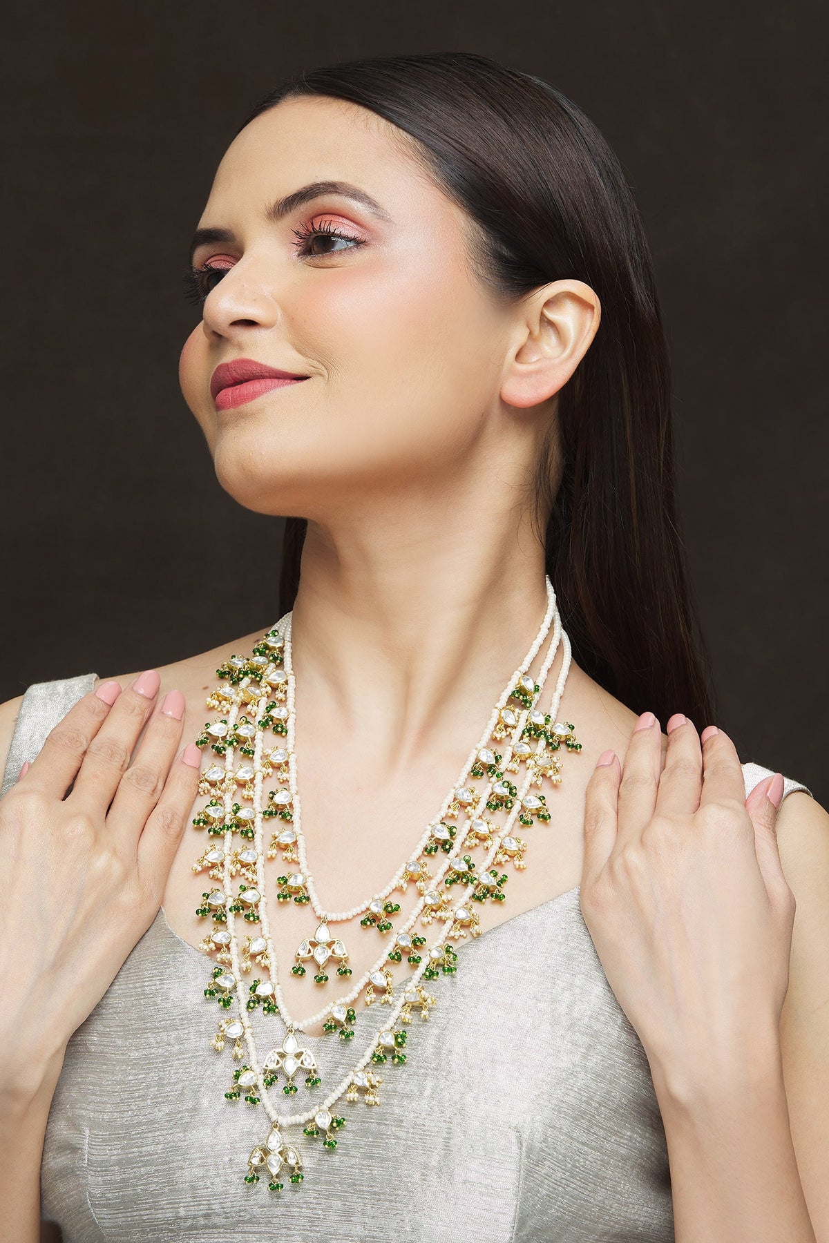 Pearl Embellished Layered Necklace 