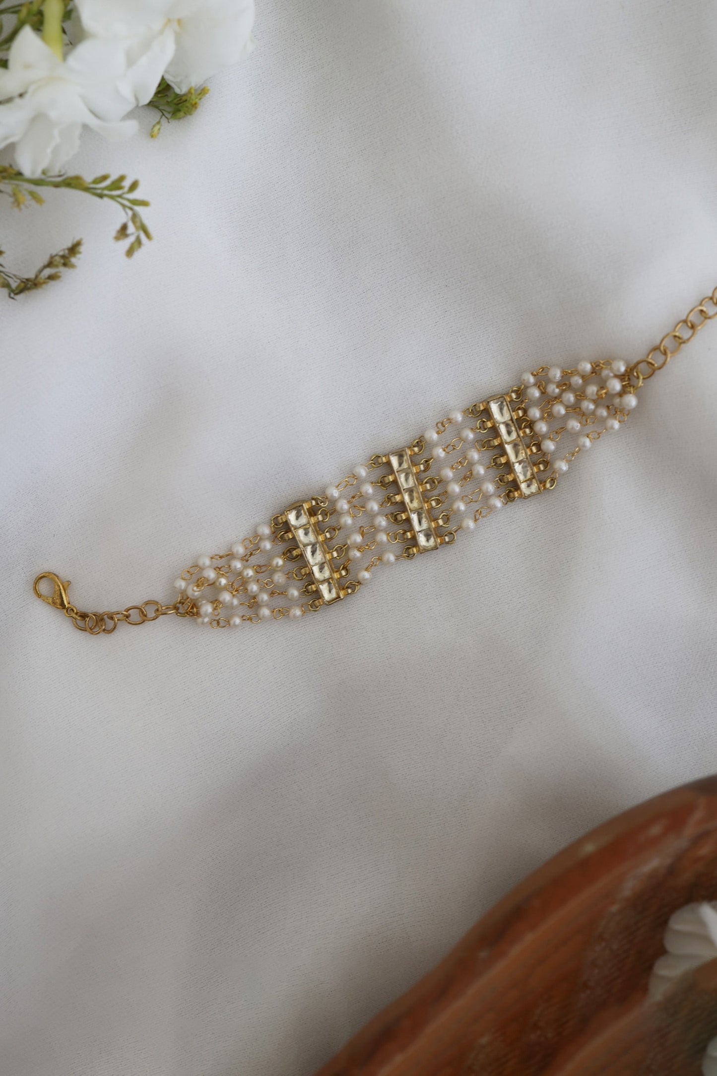 Kundan Pearl Bracelet 