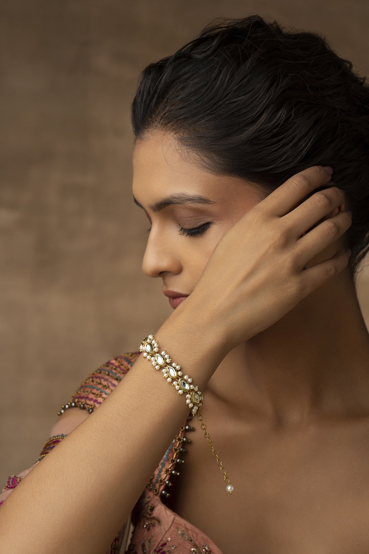 Kundan Pearls Bracelet
 