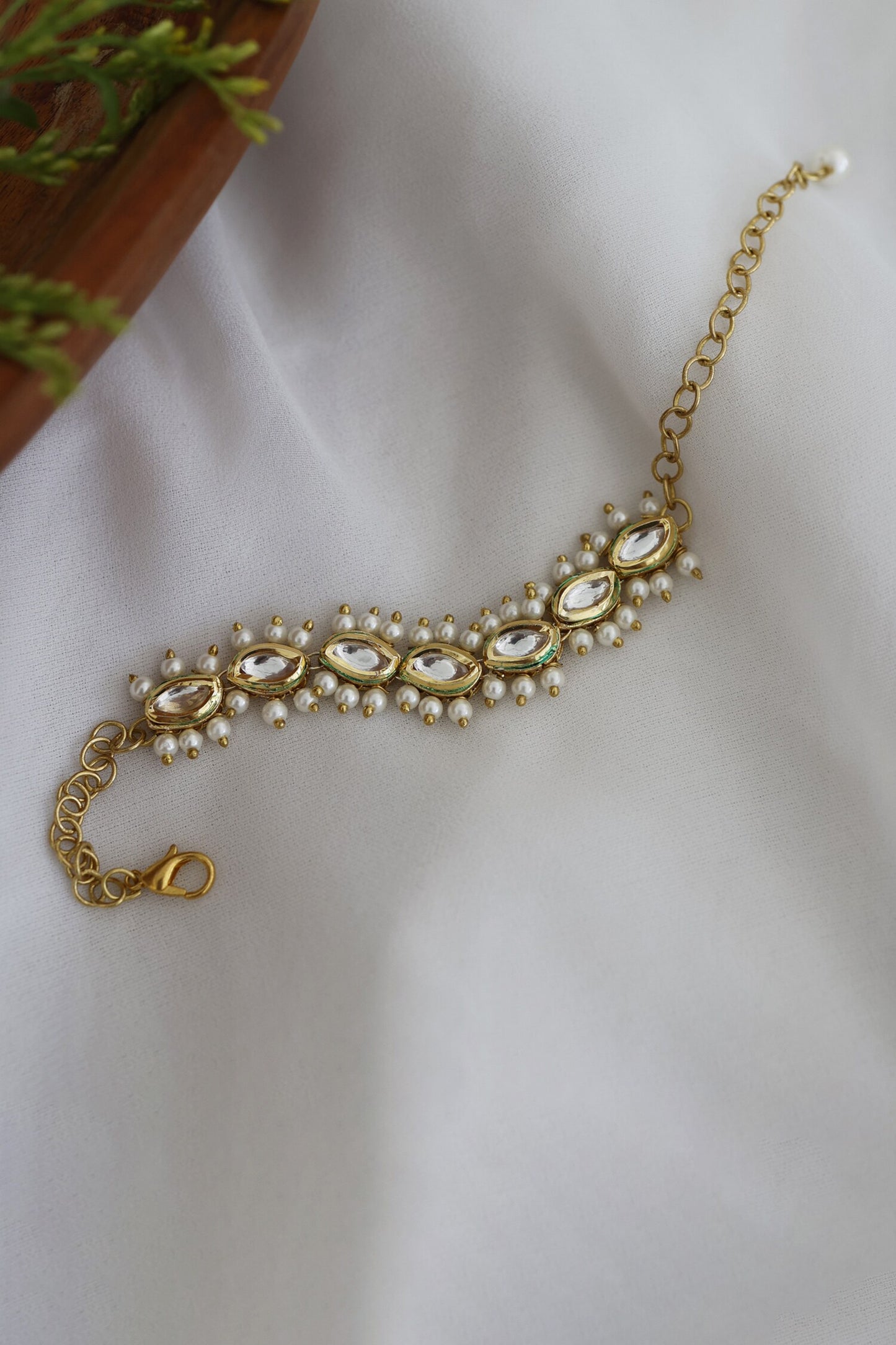 Kundan Pearls Bracelet
 