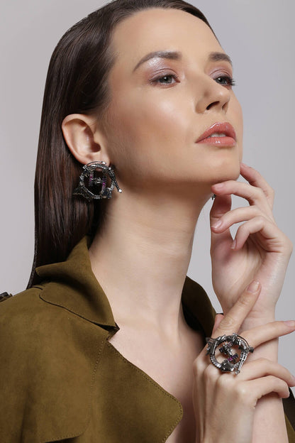 Cutwork Crystal Studs 