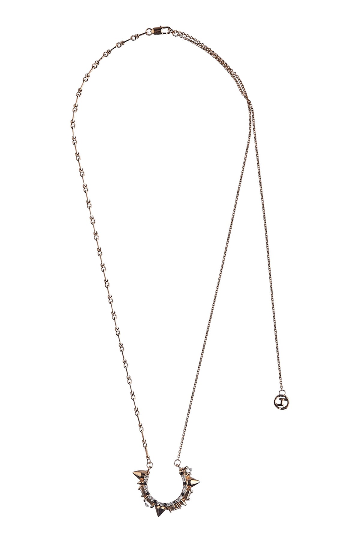 Crystal Crescent Pendant Necklace - Single Pc 