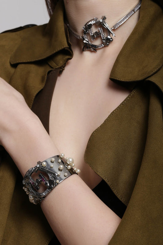 Bead Cutwork Cuff 