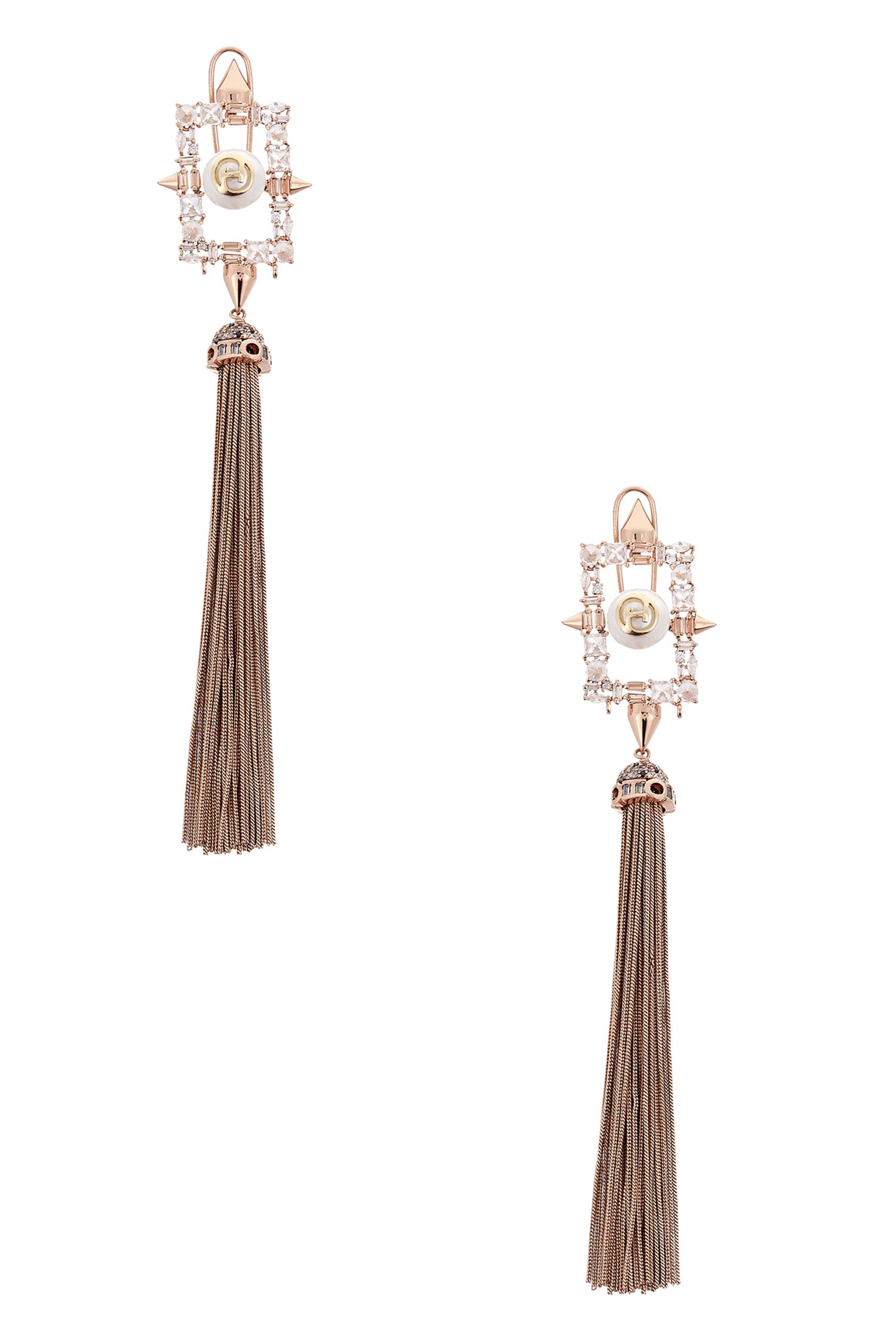 Crystal Tassel Long Earrings 