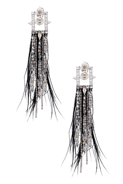 Crystal Tassel Long Earrings 