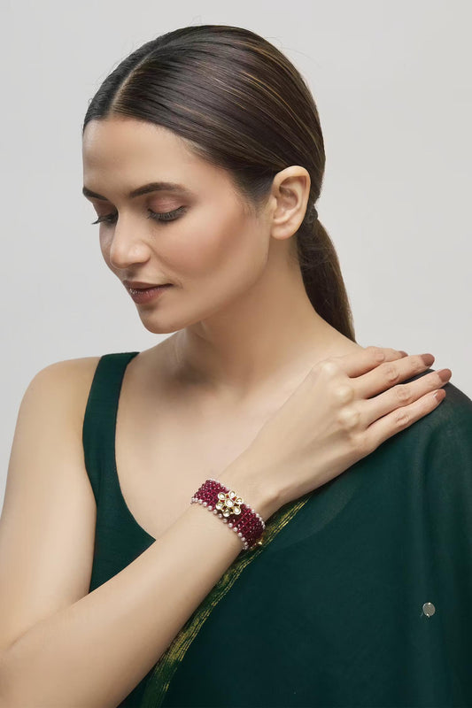 Floral Kundan Bracelet 