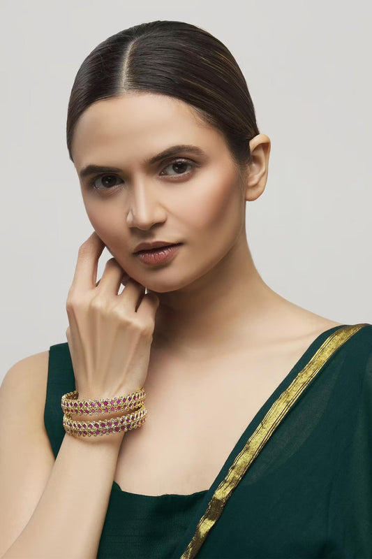 Kundan Stone Bangle - Set of 2 