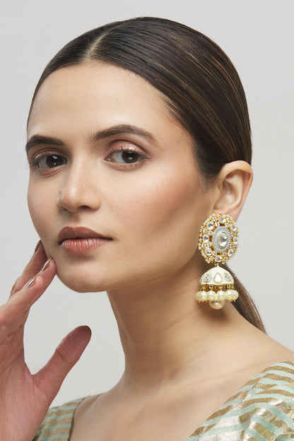 Meenakari Kundan Jhumkas 