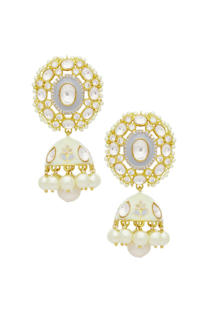 Meenakari Kundan Jhumkas 