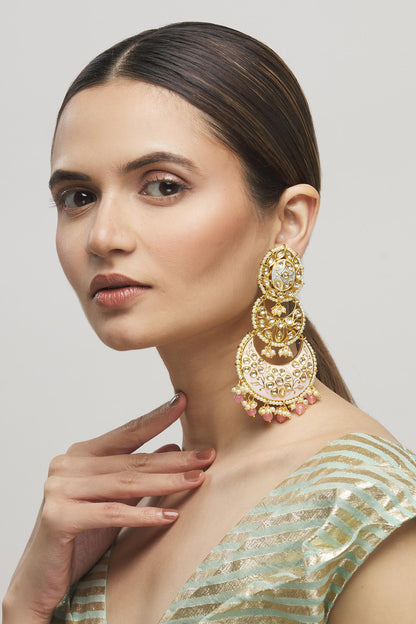 Kundan Tiered Chandbalis 