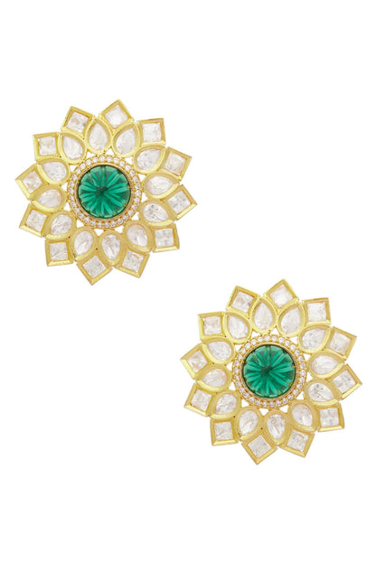 Floral Kundan Stud Earrings 
