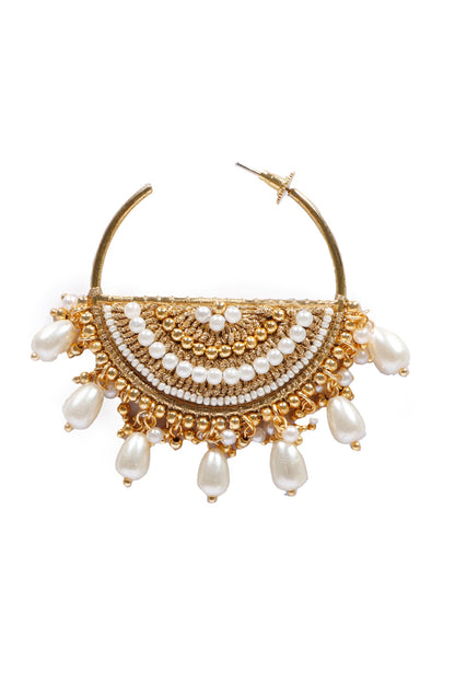 Jhansi Pearl Embroidered Hoops 