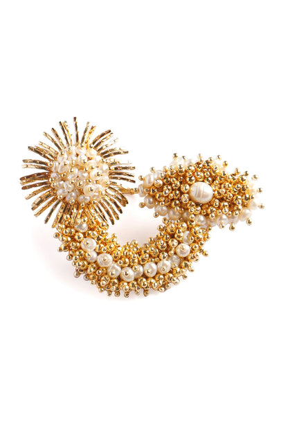 Malika Pearl Embroidered Ring 