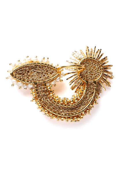 Malika Pearl Embroidered Ring 