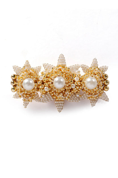 Pavalam Pearl Embroidered Ring 