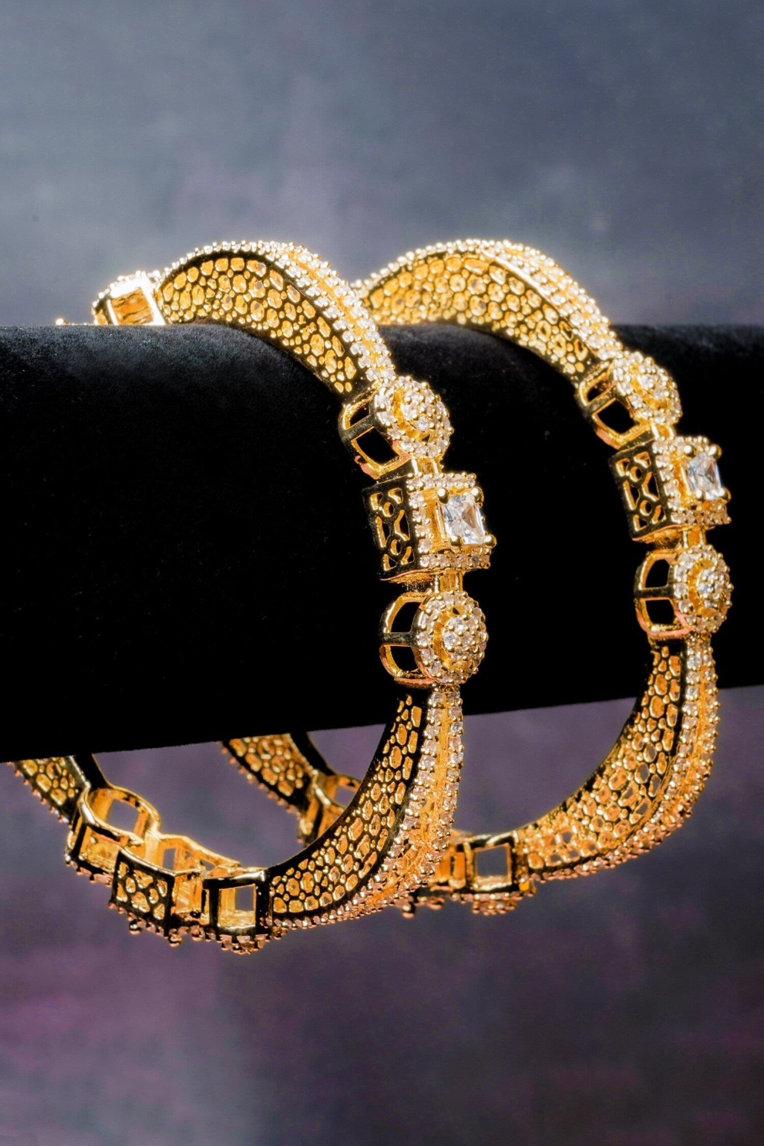 American Diamond Embellished Bangles - Set of 2 