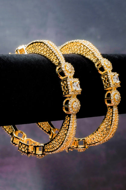 American Diamond Embellished Bangles - Set of 2 